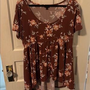 Torrid Brown Floral Top